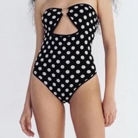 Zara Women's Black and White Bodysuit - Size medium - Picture 1 of 4